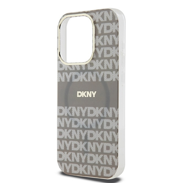DKNY DKHMP15LHRHSEE iPhone 15 Pro6.1" beżowy/beige hardcase IML Mono & Stripe MagSafe