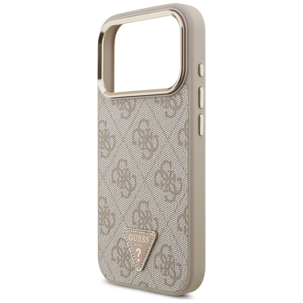 Etui Guess 4G Triangle Logo MagSafe do   iPhone 17 Pro różowy złoty