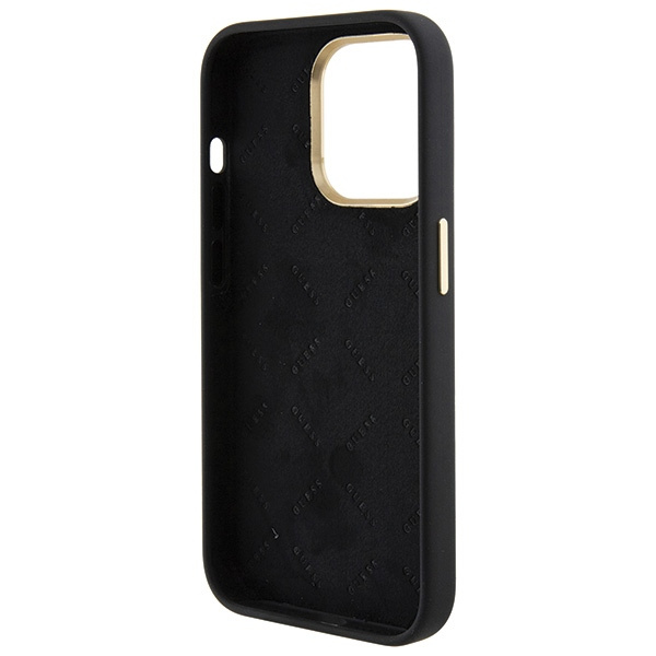 Guess GUHCP15LM4DGPK iPhone 15 Pro6.1" czarny/black hardcase Silicone Logo Strass 4G