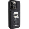Etui Karl Lagerfeld Saffiano Cardslots and Stand Monogram Ikonik Patch do iPhone 15 Pro - czarne