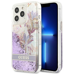 Guess GUHCP13LLFLSU iPhone 13 Pro / 136,1" fioletowy/purple hardcase Flower Liquid Glitter