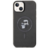 Etui Karl Lagerfeld Karl&Choupette Glitter MagSafe na iPhone 15 Plus - czarne