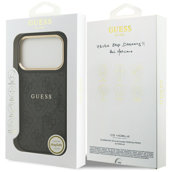 Etui Guess 4G PU Classic Logo MagSafe do iPhone 17 Pro czarny