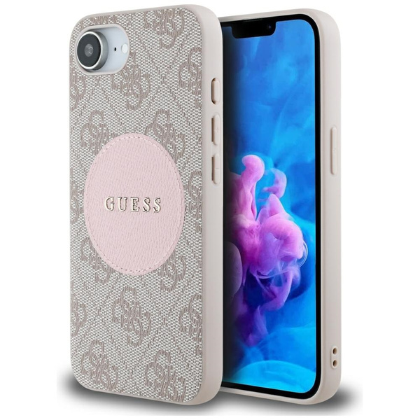 Etui Guess 4G Circle Classic Logo        MagSafe do iPhone 16e różowo