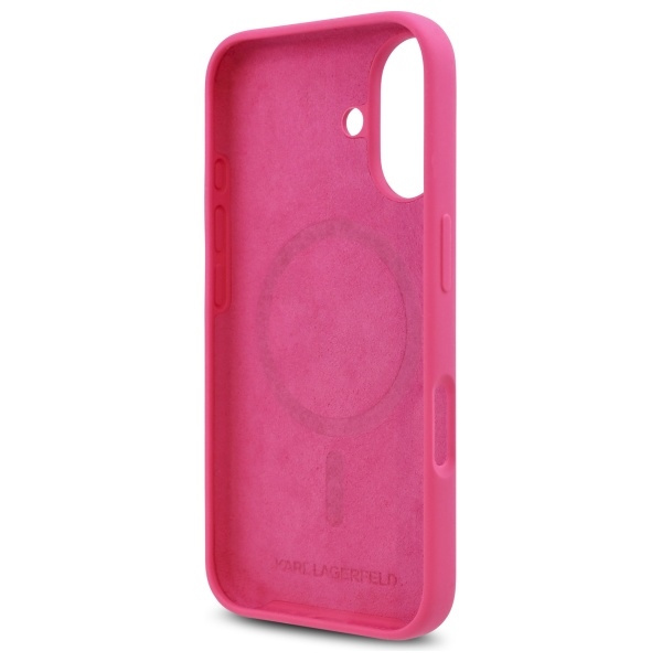 Karl Lagerfeld KLHMP16SSCHPPLF iPhone 16 6.1" fuksja/fuschia hardcase Silicone Choupette Head Print MagSafe