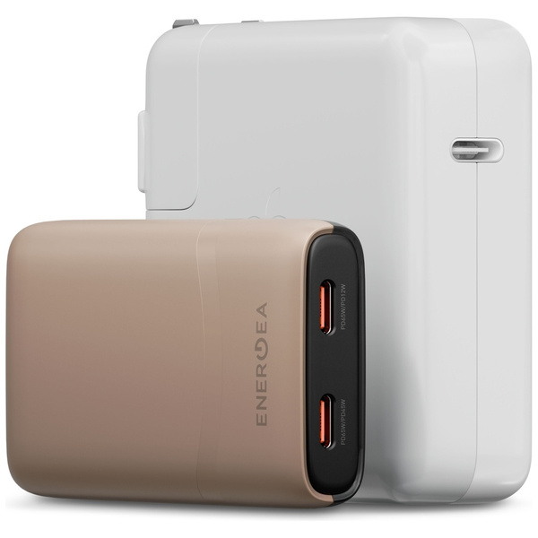 Ładowarka sieciowa Energea TravelWorld Edge 65W 2xUSB-C PD/PPS/QC3.0 (US/UK/EU) złota