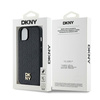 DKNY DKHMP14SPSHRPSK iPhone 14 / 15 / 13czarny/black hardcase Leather Monogram Pattern Metal Logo MagSafe