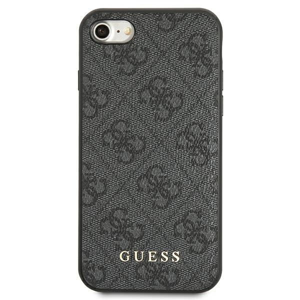 Guess GUHCI8G4GFGR iPhone SE 2022 / 2020/ 7 / 8  szary/grey hard case 4G Metal Gold Logo