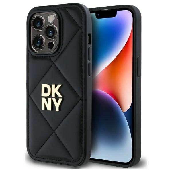 DKNY DKHCP14LPQDSLK iPhone 14 Pro 6.1"   czarny/black Quilted Stack Logo