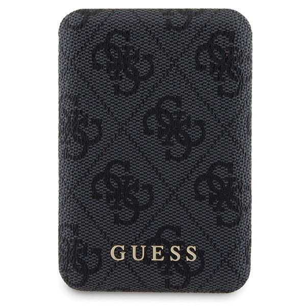 Zestaw Guess GUBPM5P15S4GEMGK iPhone15 6.1" hardcase + Powerbank 5000mAh MagSafe czarny/black 4G Metal Logo
