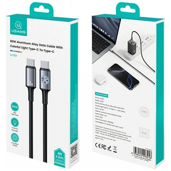 Kabel USAMS Huan Series SJ752 60W USB-C do USB-C 1,2 m tarnish