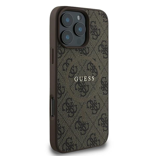 Guess GUHMP16LG4GFRW iPhone 16 Pro6.3" brązowy/brown hardcase 4G Ring Classic Logo MagSafe