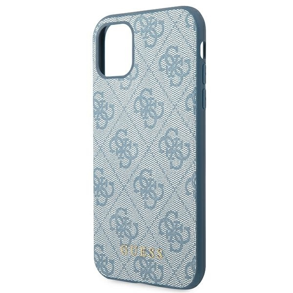 Guess GUHCN61G4GFBL iPhone 11 6,1"niebieski/blue hard case 4G Metal Gold Logo