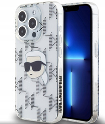 KARL LAGERFELD IML ELECTROPLATED REPEATED LOGO CASE FOR IPHONE 15 PRO TRANSPARENT