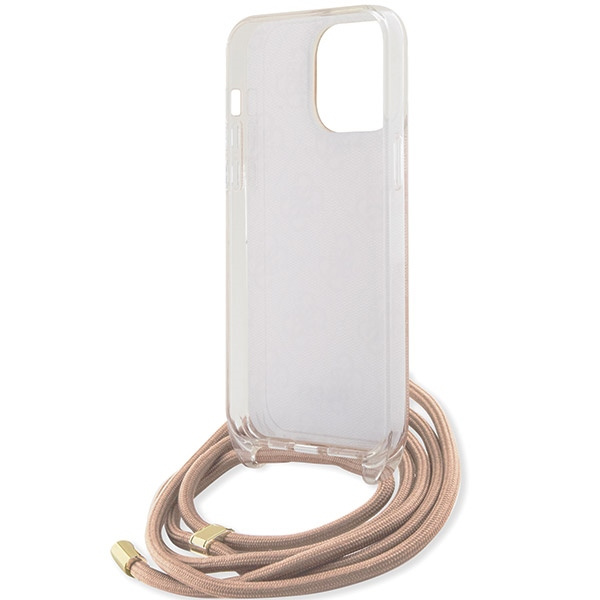 Guess GUHCP15XHC4SEP iPhone 15 Pro Max6.7" różowy/pink hardcase Crossbody Cord 4G Print