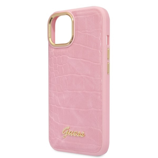 Guess GUHCP14MHGCRHP iPhone 14 Plus / 15 Plus 6.7" różowy/pink hardcase Croco Collection