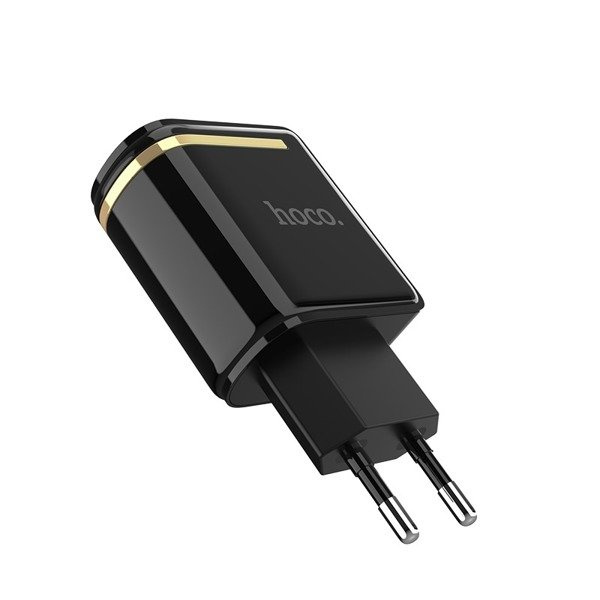 ŁADOWARKA SIECIOWA HOCO C39A LED 2.4A 2xUSB CZARNY