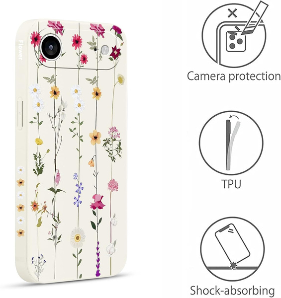 Etui Pnakqil iPhone 17 Pro Max, subtelne polne kwiaty, modne floral style pudełko