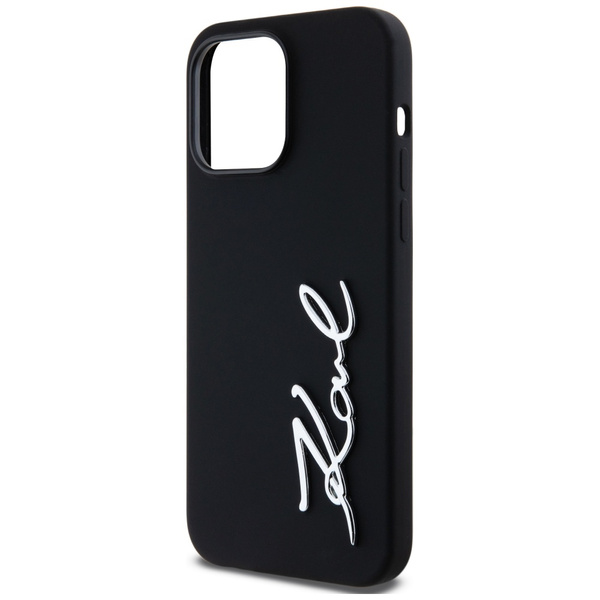 Etui Karl Lagerfeld Silicone Metal        Script Logo do iPhone 14 Pro Max czarny