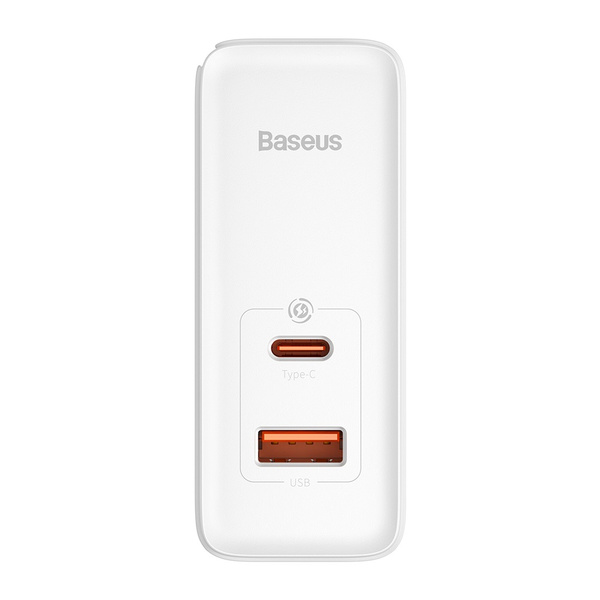 Baseus ładowarka sieciowa GaN5 Pro PD 100W 1x USB-C 1x USB biała + kabel USB-C - USB-C