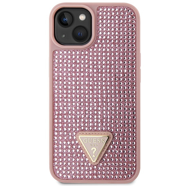 Guess GUHCP14SHDGTPP iPhone 14 / 15 / 136.1" różowy/pink hardcase Rhinestone Triangle