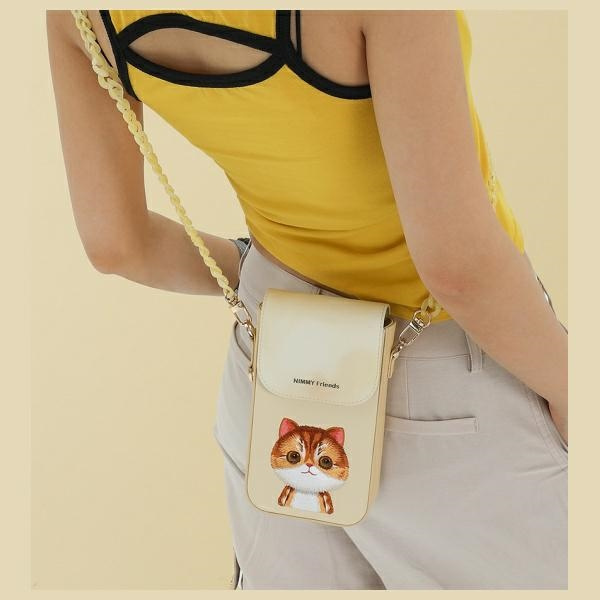 Nimmy torebka na telefon khaki Big Eyed Pet 2.0 Cat