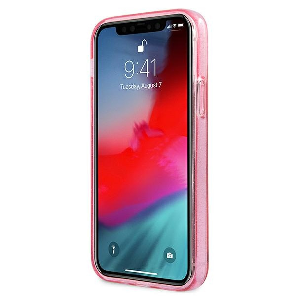 Guess GUHCP12LPCUGL4GPI iPhone 12 ProMax 6,7" różowy/pink hard case Glitter 4G Big Logo