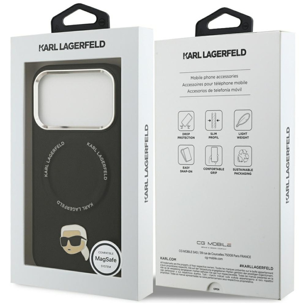 Etui Karl Lagerfeld Karl Pin MagSafe do  iPhone 17 Pro czarny
