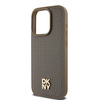 DKNY DKHMP14XPSHRPSW iPhone 14 Pro Max6.7" brązowy/brown hardcase Leather Pattern Metal Logo MagSafe