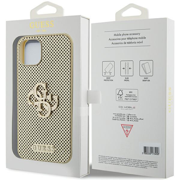 Guess GUHCP15SPSP4LGD iPhone 15 / 14 / 13 6.1" złoty/gold hardcase Perforated 4G Glitter