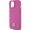 DKNY DKHMP15SPSHRPSP iPhone 15 / 14 / 136.1" różowy/pink hardcase Leather Pattern Metal Logo MagSafe