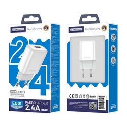 JELLICO wall charger EU01 2.4A 12W 1xUSB White