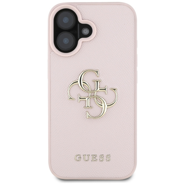 Etui Guess Grained Big 4G Logo Small     Classic Logo do iPhone 16 różowy