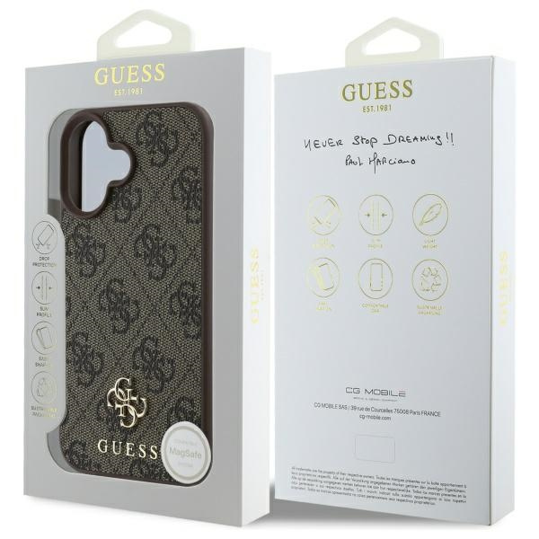 Guess GUHMP16SP4SM4MW iPhone 16 6.1"     brązowy/brown hardcase 4G Small Classic MagSafe