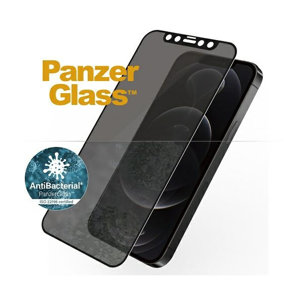 PanzerGlass E2E Super+ iPhone 12/12 ProCase Friendly AntiBacterial Microfracture Privacy czarny/black