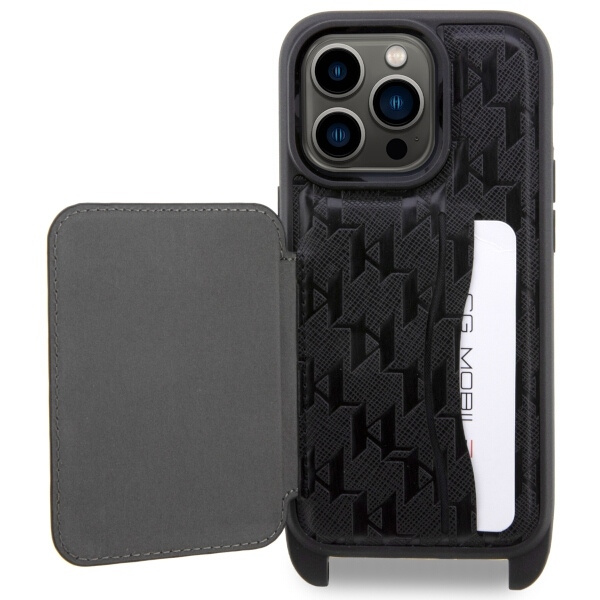 Karl Lagerfeld KLHCP14LCSAKHPKK iPhone 14 Pro 6.1" hardcase black/black Crossbody Saffiano Monogram Ikonik