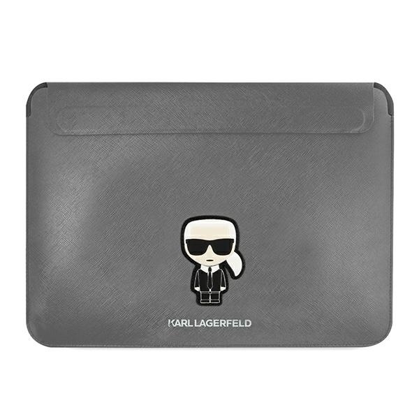 KARL LAGERFELD SLEEVE KLCS14PISFG 14" SREBRNY/SILVER SAFFIANO IKONIK KARL