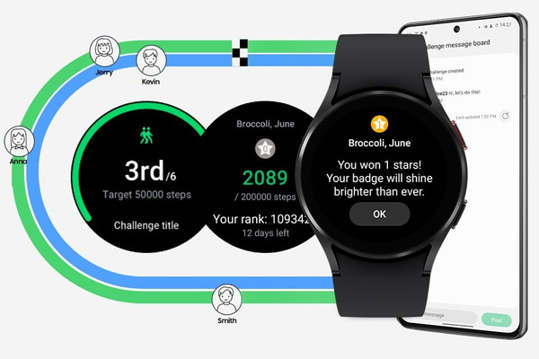 [OUTLET] Samsung Galaxy Watch4 44mm LTE R875F Black with Rubber Band Black Grade C