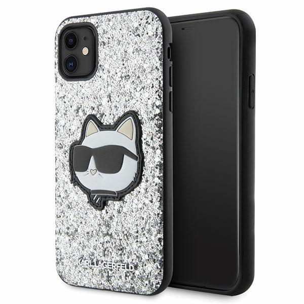 KARL LAGERFELD KLHCN61G2CPS IPHONE 11 / XR 6.1 "SILVER / SILVER HARDCASE GLITTER CHOUPETTE PATCH