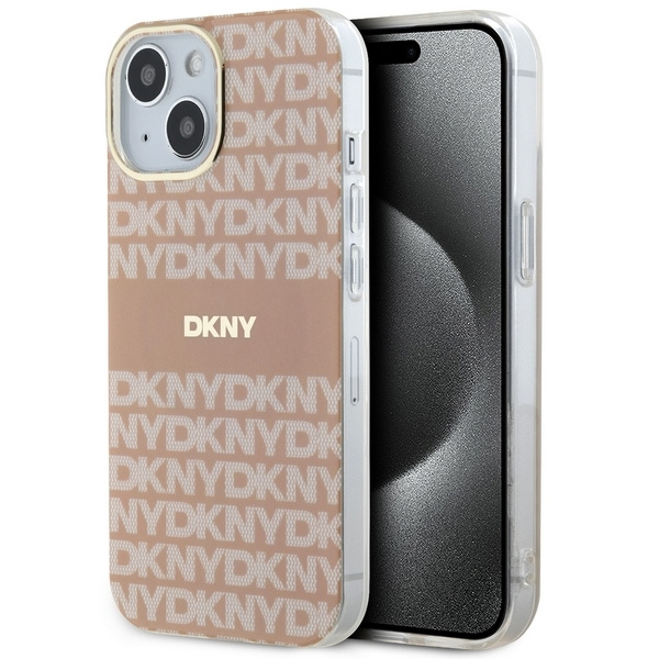DKNY DKHMP15MHRHSEP iPhone 15 Plus /14 Plus 6.7" różowy/pink hardcase IML Mono & Stripe MagSafe