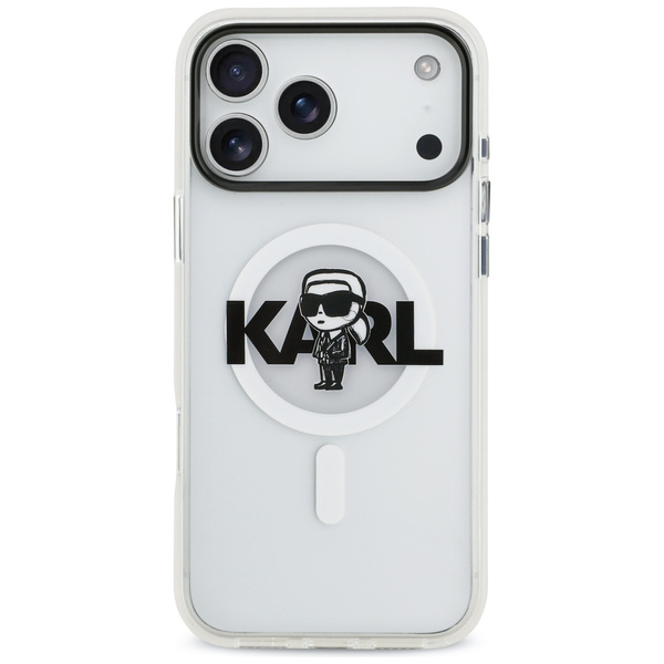 Etui Karl Lagerfeld IML Karl Sketch Logo MagSafe do iPhone 17 Pro Max przezroczysty