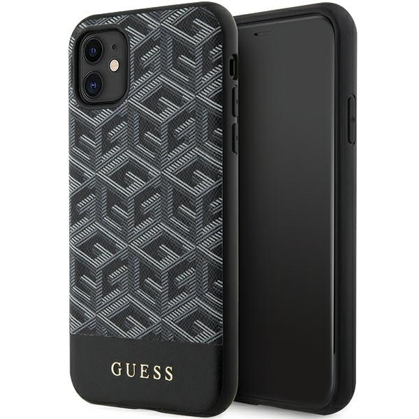 Guess GUHMN61HGCFSEK iPhone 11 / Xr 6.1"czarny/black hardcase GCube Stripes MagSafe