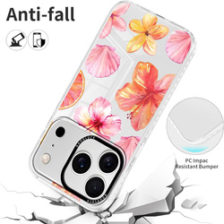 Etui Pnakqil iPhone 17, hibiscus i muszle transparent