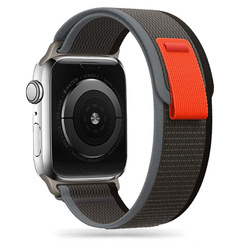 TECH-PROTECT NYLON APPLE WATCH 4 / 5 / 6 / 7 / 8 / 9 / SE / ULTRA 1 / 2  (42 / 44 / 45 / 49 MM) BLACK/ORANGE