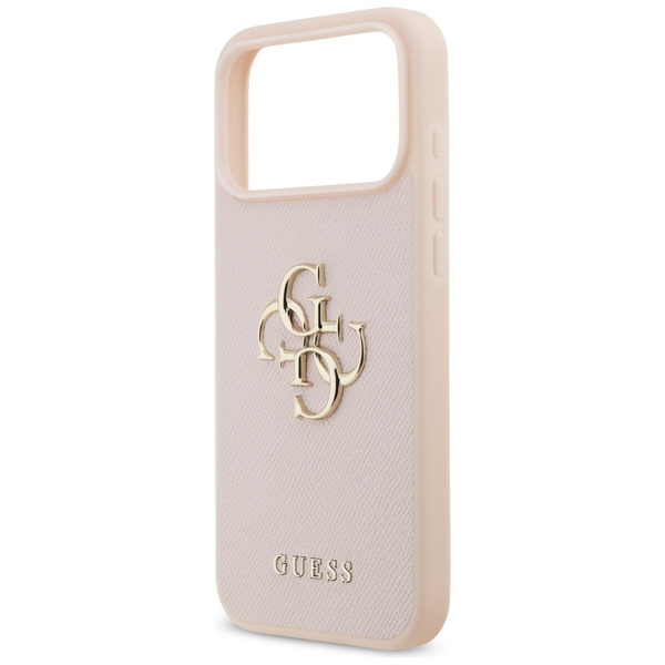 Etui Guess Grained Big 4G & Classic Logo do iPhone 17 Pro Max różowy