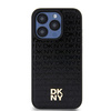 DKNY DKHMP15LPSHRPSK iPhone 15 Pro6.1" czarny/black hardcase Leather Pattern Monogram Metal Logo MagSafe