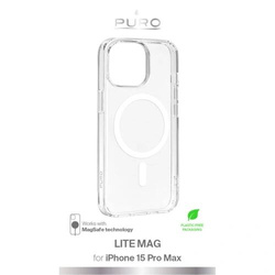 Puro Lite Mag Case for iPhone 15 Pro Max transparent