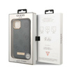 Guess GUHMP13MSAPSTG iPhone 13 / 14 / 15 6.1" szary/grey hardcase Peony Logo Plate MagSafe