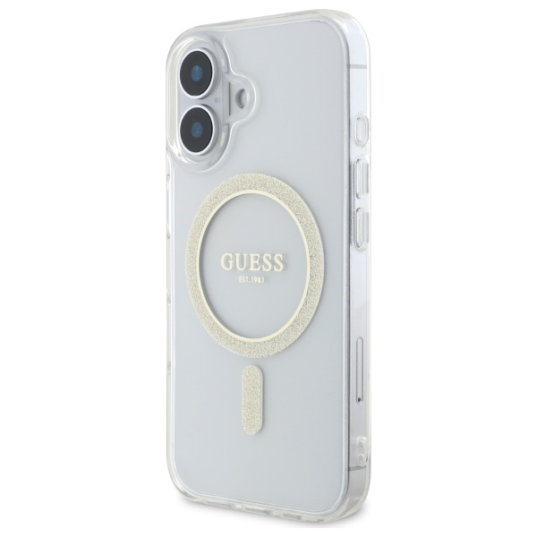 Guess GUHMP16MHFGERET iPhone 16 Plus     6.7" przeźroczysty/transparent hardcase IML Glitter Circle MagSafe