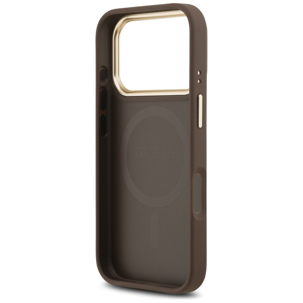 Etui Guess 4G PU Classic Logo MagSafe do iPhone 17 Pro brązowy